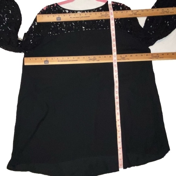 Halogen Black Bell Sleeve Lace Blouse Size XL - Picture 9 of 9